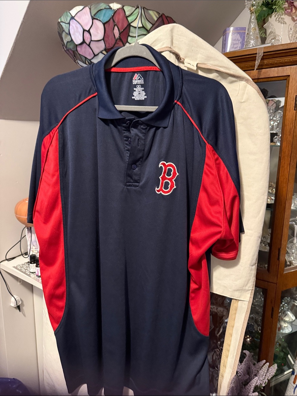 Majestic Navy and Red Boston 'B' Polo